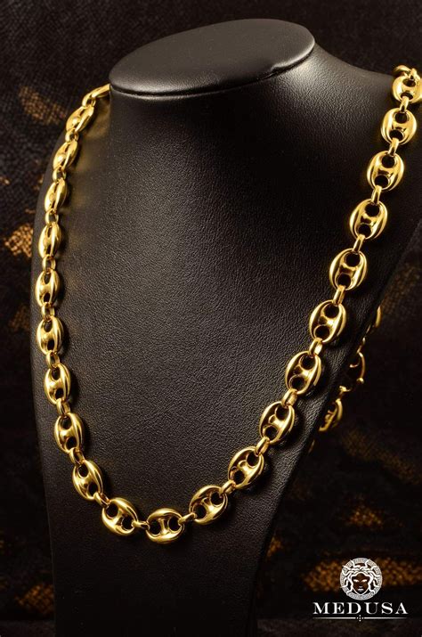 gucci coin chain|puffed gucci link gold chain.